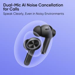 realme Buds T200 Lite Bluetooth in Ear Earbuds,4 Mic, AI ENC for Calls,48 Hours Total Playback with Fast Charging and Low Latency Gaming TWS,Google Fast Pair, with mic (Volt Black) - Thumbnail 8