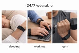 Screenless Fitness Band for Men &amp; Women | Sleep, Activity &amp; Recovery Tracker | Comfortable All-Day Wearable | Minimal Smart Health Band | Black - Thumbnail 5