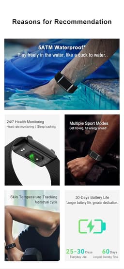 Premium Metal Fitness Band – 50 Days Battery Life, Advanced Health Monitoring (Heart Rate, SpO2, HRV &amp; Body Temp), Sleep Tracking, AI Health Insights &amp; Smart Notifications (Green) - Thumbnail 8