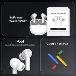 Boat Airdopes 300, Cinematic Spatial Audio, 50HRS Battery, 4Mic AI ENx, Fast Charge, App Support, Low Latency, IPX4, v5.3 Bluetooth TWS in Ear Earbuds Wireless Earphones with mic (Chrome White) - Thumbnail 11