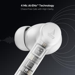 Boat Airdopes 300, Cinematic Spatial Audio, 50HRS Battery, 4Mic AI ENx, Fast Charge, App Support, Low Latency, IPX4, v5.3 Bluetooth TWS in Ear Earbuds Wireless Earphones with mic (Chrome White) - Thumbnail 4