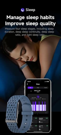 Smart Bracelet for Men Women, Wearable Health Activity Fitness Trackers Sports Monitoring Sleep Tracker with Free APP and 2 Bands (JF44) - Thumbnail 7