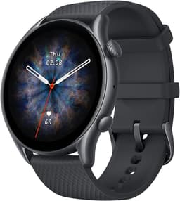 Amazfit GTR 3 Pro (Smartchoice) 46mm Smart Watch with BT Phone Calls, BP Monitoring, 1.45”AMOLED Display, 24/7 HR Tracking, Alexa, GPS, WiFi, 12-Day Battery Life,150 Sports Modes(Infinite Black) - Thumbnail 1