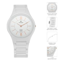 Titan Edge Ceramic White Dial Analog Ceramic Strap watch for Men-NS1696QC04/NT1696QC04 - Thumbnail 2