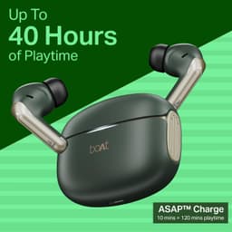 Boat Airdopes 219, 4Mics ENx, 40H Battery, Best in Segment for Calling, Stream Ad Free Music via App Support, Bluetooth Earbuds, TWS Ear Buds Wireless Earphones with mic (Forest Sage) - Thumbnail 7