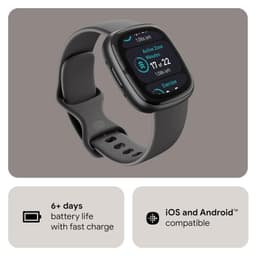 Fitbit Sense 2 Health &amp; Fitness Watch (Shadow Grey/Graphite Aluminium) with 6-Month Premium Membership - Thumbnail 8