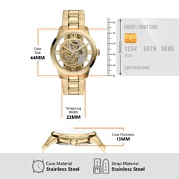 Fossil Townsman Gold Automatic Stainless Steel Watch ME3280 - Thumbnail 5