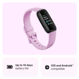 Fitbit Inspire 3 Health &amp; Fitness Tracker (Lilac Bliss/Black) with 6-Month Premium Membership - Thumbnail 2