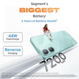 iQOO Z11x 5G (Prismatic Green, 8GB RAM, 128 GB Storage) | Dimensity 7400-Turbo Processor | 7200 mAh Battery | 4K Video Recording Front &amp; Back | IP68 &amp; IP69+ | Powered by OriginOS 6 - Thumbnail 3