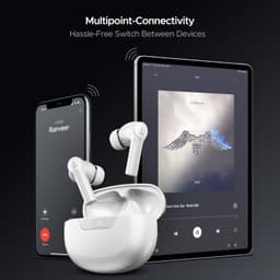 Boat Airdopes 300, Cinematic Spatial Audio, 50HRS Battery, 4Mic AI ENx, Fast Charge, App Support, Low Latency, IPX4, v5.3 Bluetooth TWS in Ear Earbuds Wireless Earphones with mic (Chrome White) - Thumbnail 5