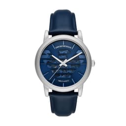 Emporio Armani Leather Analog Silver Dial Men Watch-Ar60007, Black Band - Thumbnail 10