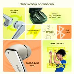 Noise Buds N1 Truly Wireless Earbuds with Chrome Finish, 40H of Playtime, Quad Mic with ENC, Ultra Low Latency Gaming (Up to 40 Ms), Instacharge(10 Min=120 Min), Bluetooth V5.3(Ice Blue) - Thumbnail 2