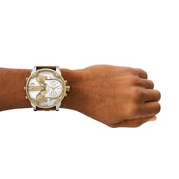 Diesel Leather Analog Silver Dial Men's Watch-Dz7483, Band Color-Brown - Thumbnail 4
