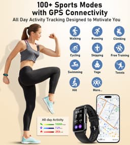 Mindrose Fitness Tracker Smart Watch with Heart Rate, Blood Oxygen Sleep Monitor Step Calorie Counter Pedometer for Women Men - Thumbnail 5
