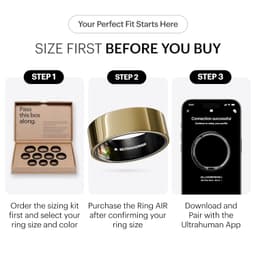 ULTRAHUMAN Ring AIR - Bionic Gold - Size 7 - Smart Ring | No Monthly Subscription | Size First with Sizing Kit | Sleep Tracking Wearable - Heart Rate - Fitness Tracker - Thumbnail 2