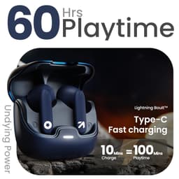 GOBOULT Z40 True Wireless in Ear Earbuds with 60H Playtime, Zen™ ENC Mic, Low Latency Gaming, Type-C Fast Charging, Made in India, 10mm Rich Bass Drivers, IPX5, Ear Buds TWS (Blue) - Thumbnail 3