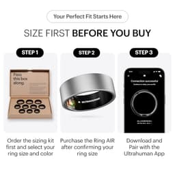 ULTRAHUMAN Ring AIR - Raw Titanium - Size 9 - Smart Ring | No Monthly Subscription | Size First with Sizing Kit | Sleep Tracking Wearable - Heart Rate - Fitness Tracker - Thumbnail 2