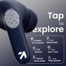 GOBOULT Z40 True Wireless in Ear Earbuds with 60H Playtime, Zen™ ENC Mic, Low Latency Gaming, Type-C Fast Charging, Made in India, 10mm Rich Bass Drivers, IPX5, Ear Buds TWS (Blue) - Thumbnail 9
