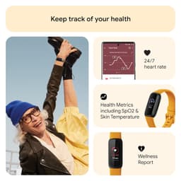 Fitbit Inspire 3 Health &amp; Fitness Tracker (Morning Glow/Black) with 6-Month Premium Membership - Thumbnail 5