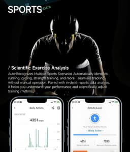 élixir SENSE AI Health &amp; Fitness Tracker | Advanced 24/7 HRV, ECG, SpO₂, BP, Skin Temp Monitoring | Sleep, Stress &amp; Activity Tracking | Body Composition Analysis | Recovery &amp; Wellness Guidance (Lunar) - Thumbnail 7
