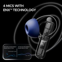 Boat Airdopes 121 Pro Plus,100H Battery,4Mics ENx,Low Latency,Fast Charge, LED Display, Stream Ad Free Music via App Support, Bluetooth in Ear Earbuds, TWS Ear Buds Wireless Earphones with mic (Blue) - Thumbnail 4