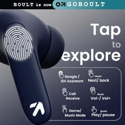 GOBOULT Z40 True Wireless in Ear Earbuds with 60H Playtime, Zen™ ENC Mic, Low Latency Gaming, Type-C Fast Charging, Made in India, 10mm Rich Bass Drivers, IPX5, Ear Buds TWS (Blue) - Thumbnail 12