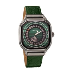 Titan Regalia Stellar Automatic Aventurine Dial Leather Strap Watch for Men-10008NL01 - Thumbnail 9
