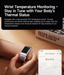 élixir SENSE AI Health &amp; Fitness Tracker | Advanced 24/7 HRV, ECG, SpO₂, BP, Skin Temp Monitoring | Sleep, Stress &amp; Activity Tracking | Body Composition Analysis | Recovery &amp; Wellness Guidance (Lunar) - Thumbnail 9