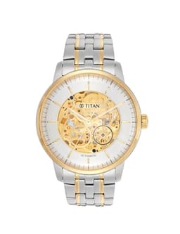 Titan Golden Heart Skeletal Automatic Analog with Silver Dial Dual-Tone Stainless Steel Strap Watch for Men - 90110BM01 - Thumbnail 1