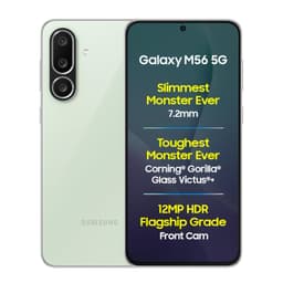 Samsung Galaxy M56 5G Mobile (Light Green,8GB RAM,128GB Storage)| Segment Slimmest | Gorilla Glass Victus+| 10 Bit HDR Video| 50MP Camera| AI | Vapour Cooling Chamber| Lag-free Gaming| Without Charger - Thumbnail 1