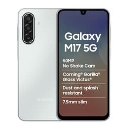 Samsung Galaxy M17 5G Mobile (Moonlight Silver, 6GB RAM, 128GB Storage) | 50MP OIS Triple Camera | Gorilla Glass Victus| IP54 | 6 Gen OS Upgrades | AI | Gemini Live | Lag-free Gaming | Without Charger - Thumbnail 1