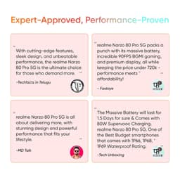 realme NARZO 80 Pro 5G (Racing Green,8GB+256GB) | Segment's 1st MediaTek Dimensity 7400 Chipset | 6000mAh Titan Battery + 80W Ultra Charge | 4500nits HyperGlow Esports Display | IP69 Waterproof - Thumbnail 4