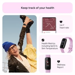 Fitbit Inspire 3 Health &amp; Fitness Tracker (Lilac Bliss/Black) with 6-Month Premium Membership - Thumbnail 6