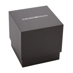 Emporio Armani Leather Analog Silver Dial Men Watch-Ar60007, Black Band - Thumbnail 7
