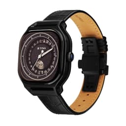 Titan Regalia Stellar Automatic Aventurine Dial Leather Strap Watch for Men-10008NL01 - Thumbnail 4