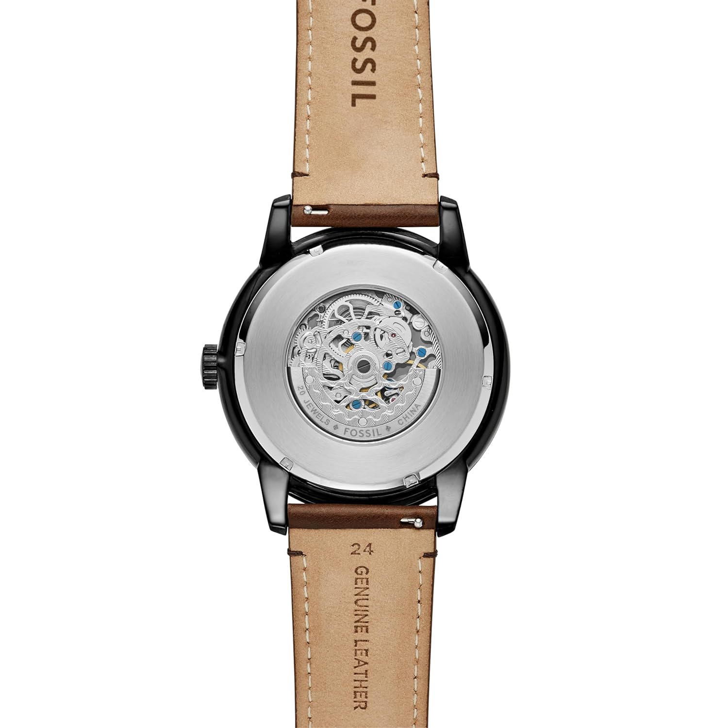 Fossil Men Leather Townsman Analog Black Dial Watch-Me3155, Brown, Free Size, Band Color-Brown - Thumbnail 3