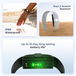 Alti Smart Band - Health &amp; Fitness Tracker with Stress, Activity, HRV, Sleep, SPO2, Skin Temperature, Women's Health Monitor, IP63 Waterproof, 20+ Sport Mode with Free App (Black) - Thumbnail 6