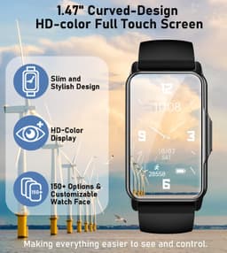 Mindrose Fitness Tracker Smart Watch with Heart Rate, Blood Oxygen Sleep Monitor Step Calorie Counter Pedometer for Women Men - Thumbnail 2