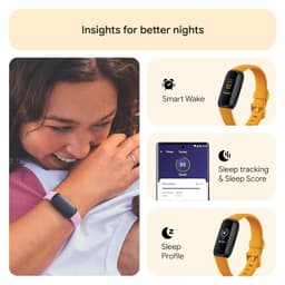 Fitbit Inspire 3 Health &amp; Fitness Tracker (Morning Glow/Black) with 6-Month Premium Membership - Thumbnail 4