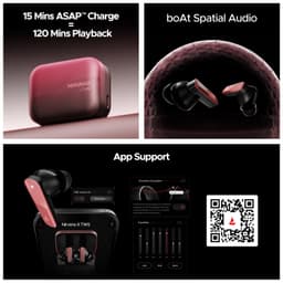 Boat Nirvana X TWS,Knowles Dual Drivers, Hi-Res Audio LDAC, App Support,4Mic ENx,Dual Pair,Spatial Audio,Fast Charge, Bluetooth Earbuds, TWS Ear Buds Wireless Earphones with mic (Galactic Red) - Thumbnail 6