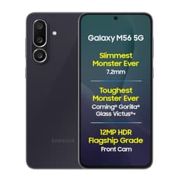 Samsung Galaxy M56 5G Mobile (Black, 8GB RAM, 128GB Storage)| Segment Slimmest | Gorilla Glass Victus+ | 10 Bit HDR Video | 50MP Camera | AI | Vapour Cooling Chamber | Lag-free Gaming| Without Charger - Thumbnail 1