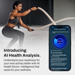 Pebble Newly Launched Qore 2 Premium Metal Fitness Band | 45 Days Battery Life, Heart Rate, SpO2, HRV &amp; Body Temp Monitor, Sleep Tracker, AI Health Analysis, Smart Notifications (Cosmic Black) - Thumbnail 4