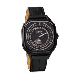 Titan Regalia Stellar Automatic Aventurine Dial Leather Strap Watch for Men-10008NL01 - Thumbnail 3