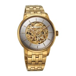 Titan Golden Heart Skeletal Automatic Analog with Silver Dial Dual-Tone Stainless Steel Strap Watch for Men - 90110BM01 - Thumbnail 9