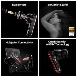 Boat Nirvana X TWS,Knowles Dual Drivers, Hi-Res Audio LDAC, App Support,4Mic ENx,Dual Pair,Spatial Audio,Fast Charge, Bluetooth Earbuds, TWS Ear Buds Wireless Earphones with mic (Galactic Red) - Thumbnail 5