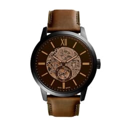 Fossil Men Leather Townsman Analog Black Dial Watch-Me3155, Brown, Free Size, Band Color-Brown - Thumbnail 1