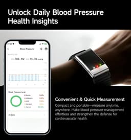 élixir SENSE AI Health &amp; Fitness Tracker | Advanced 24/7 HRV, ECG, SpO₂, BP, Skin Temp Monitoring | Sleep, Stress &amp; Activity Tracking | Body Composition Analysis | Recovery &amp; Wellness Guidance (Lunar) - Thumbnail 4