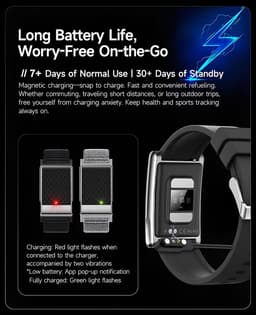 élixir SENSE AI Health &amp; Fitness Tracker | Advanced 24/7 HRV, ECG, SpO₂, BP, Skin Temp Monitoring | Sleep, Stress &amp; Activity Tracking | Body Composition Analysis | Recovery &amp; Wellness Guidance (Lunar) - Thumbnail 8