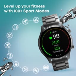 Fastrack Astor FR2 Pro 1.43" AMOLED Stainless Steel Smart Watch with SpO2, Heart Rate, BT Calling, Adaptive AOD, Functional Crown, AI Voice Assistant – Smartwatch for Stylish Professionals (Black) - Thumbnail 4