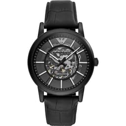 Emporio Armani Leather Analog Silver Dial Men Watch-Ar60007, Black Band - Thumbnail 11